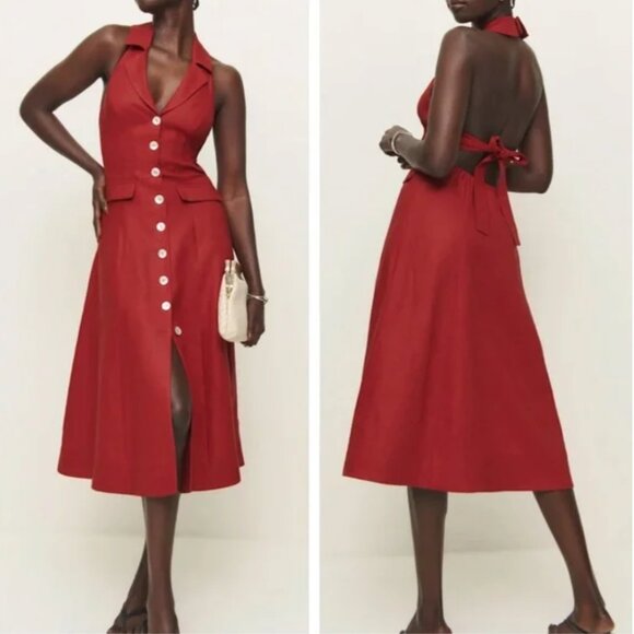 Reformation Red Midi Dress - Picture 2 of 10